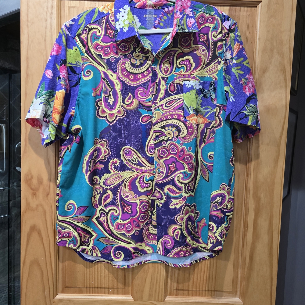 Johnny Was Multicolor Paisley Casual Button Down Shirt